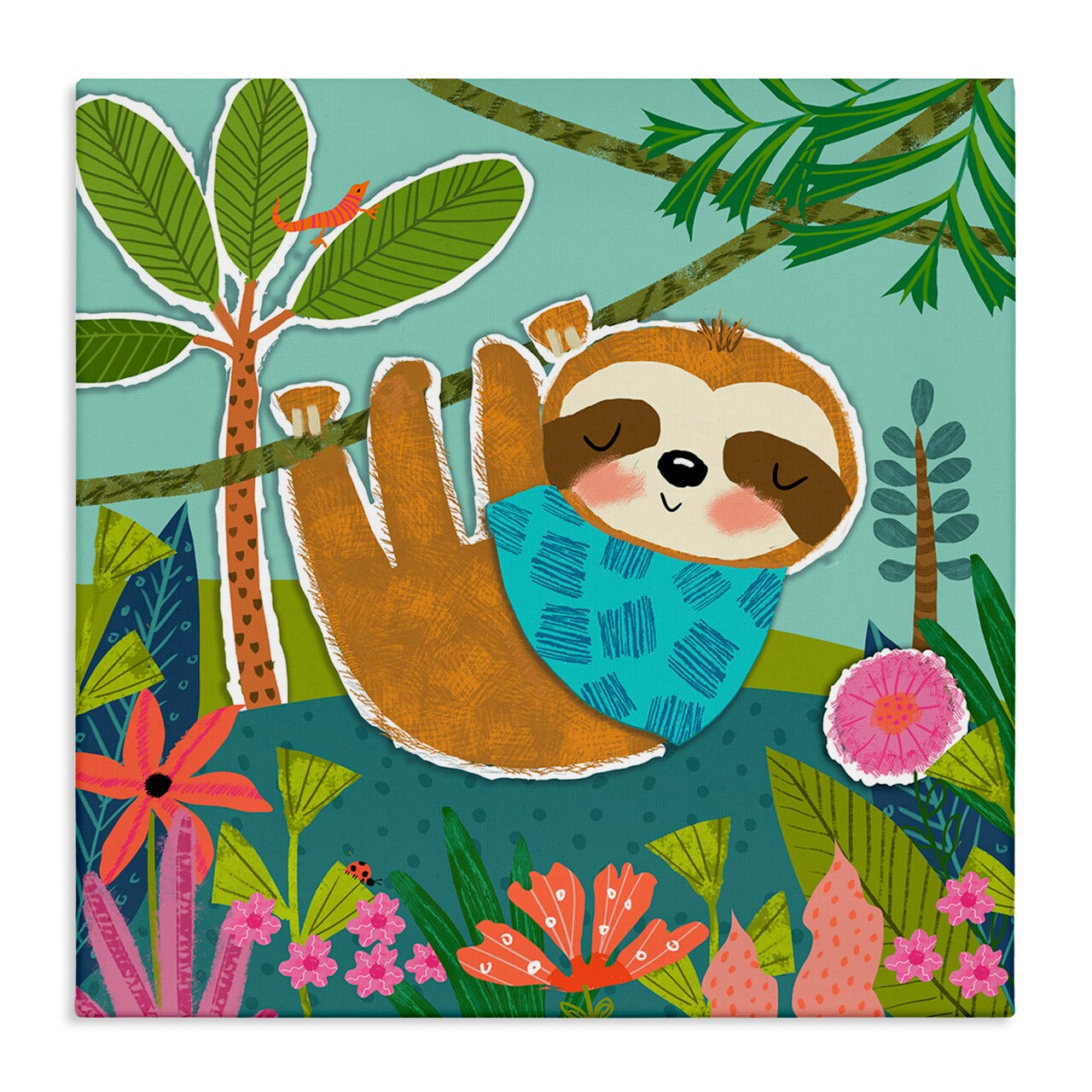 Stupell Industries Sleepy Sloth in Nature Canvas Wall Art Design by Tina Finn